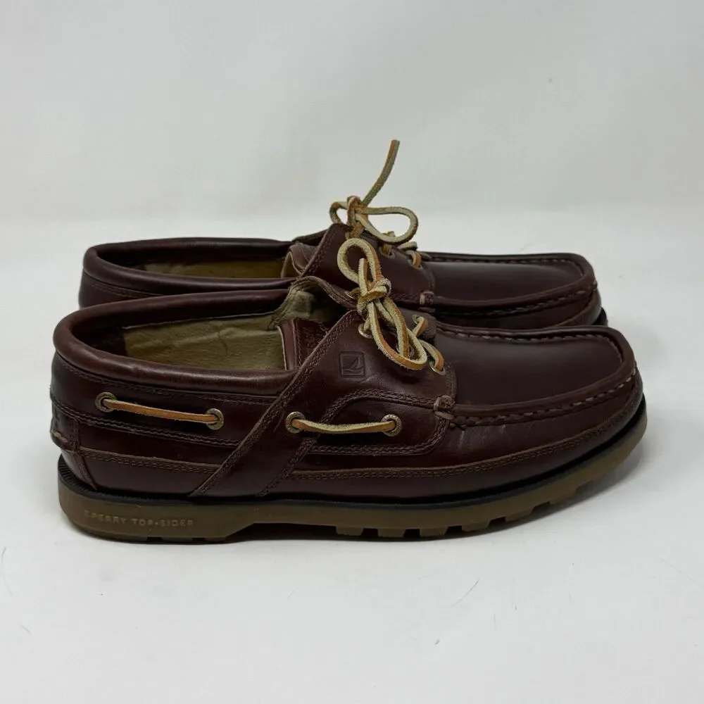 Sperry Authentic Original 3-Eye Lug Sole Boat Shoes Mens 10.5 M Brown Leather